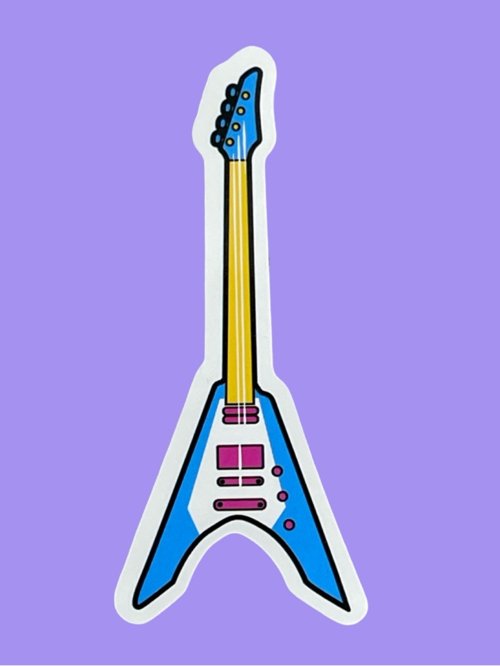Blue and Yellow Guitar Sticker